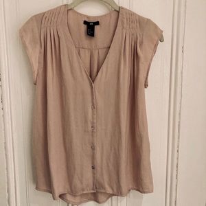H&M blush colored blouse